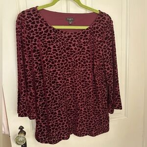 Dressy TALBOTS wine velvet top LP NWOT Orig $168